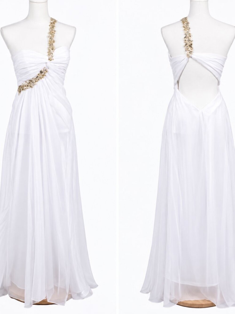 LA FEMME Open Back Beaded Gown Size 8